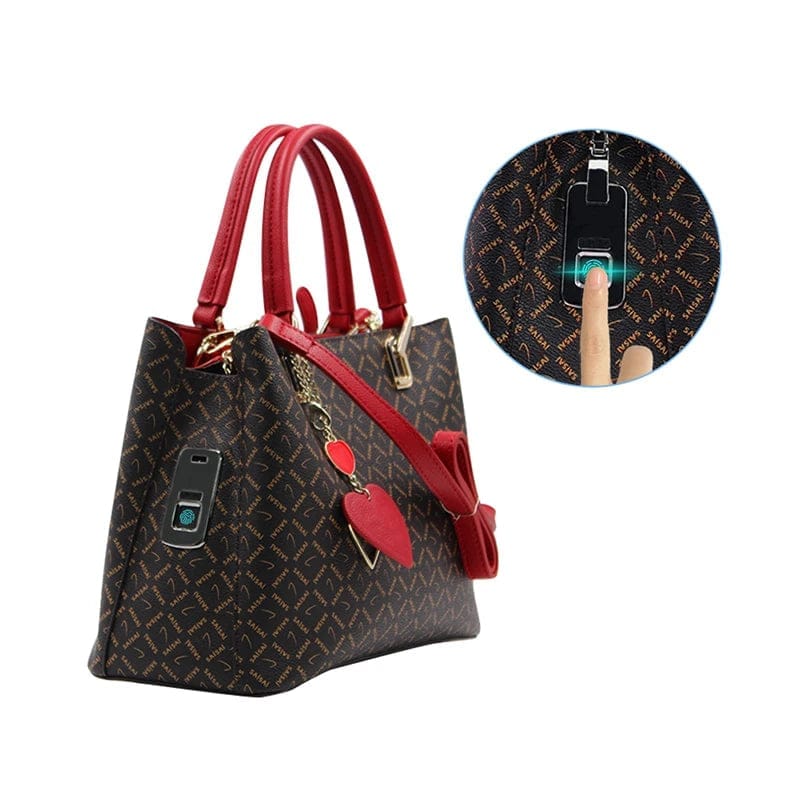 Luxury Brand Ladies Large Capacity Unique Handbag Anti-Theft Smart  Fingerprint Woman Handbags Tote Bag