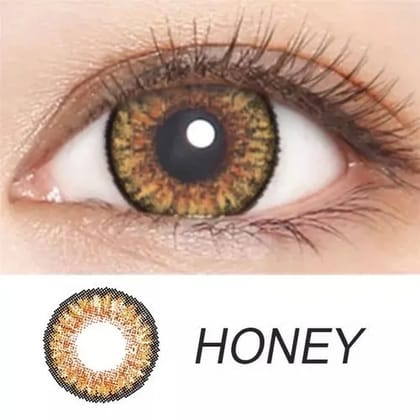Good Looks Softgel Natural Casta Honey Color Contact Lens 1 Pair Weekly Zero Power