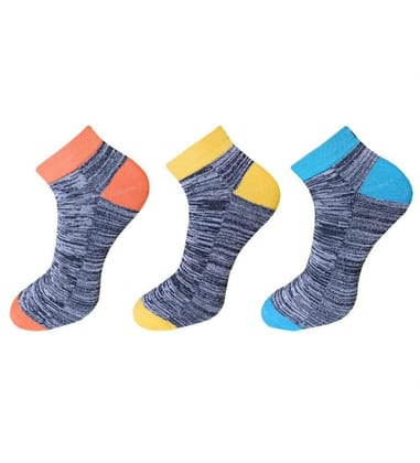 3_Pair Set Unisex Casual Cotton Ribbed Ankle Length Socks (Multicolor)-PID54085 3_Pair Set Unisex Casual Cotton Ribbed Ankle Length Socks (Multicolor)-PID54085
