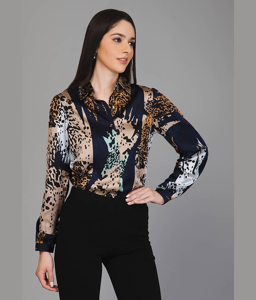 Purys Women Printed Satin Shirt ( Multicolor )