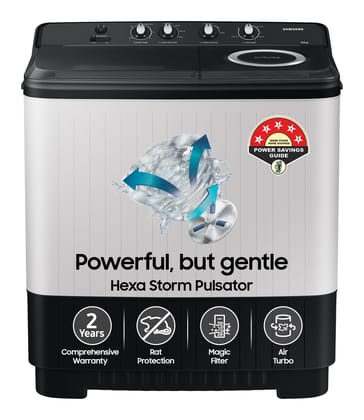 Samsung 10.5 kg, 5 star, Semi-Automatic Top Load Washing Machine (WT10C4260GG/TL, Air Turbo Drying, Light Gray,) Samsung 10.5 kg, 5 star, Semi-Automatic Top Load Washing Machine (WT10C4260GG/TL, Air Turbo Drying, Light Gray,) - Light Gray / 10.5KG