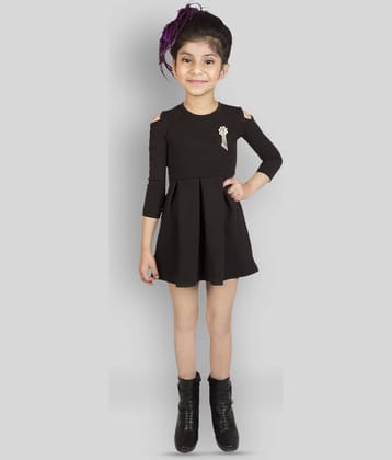Addyvero Cotton Blend A-line Dress For Girls ( Pack of 1 , Black )