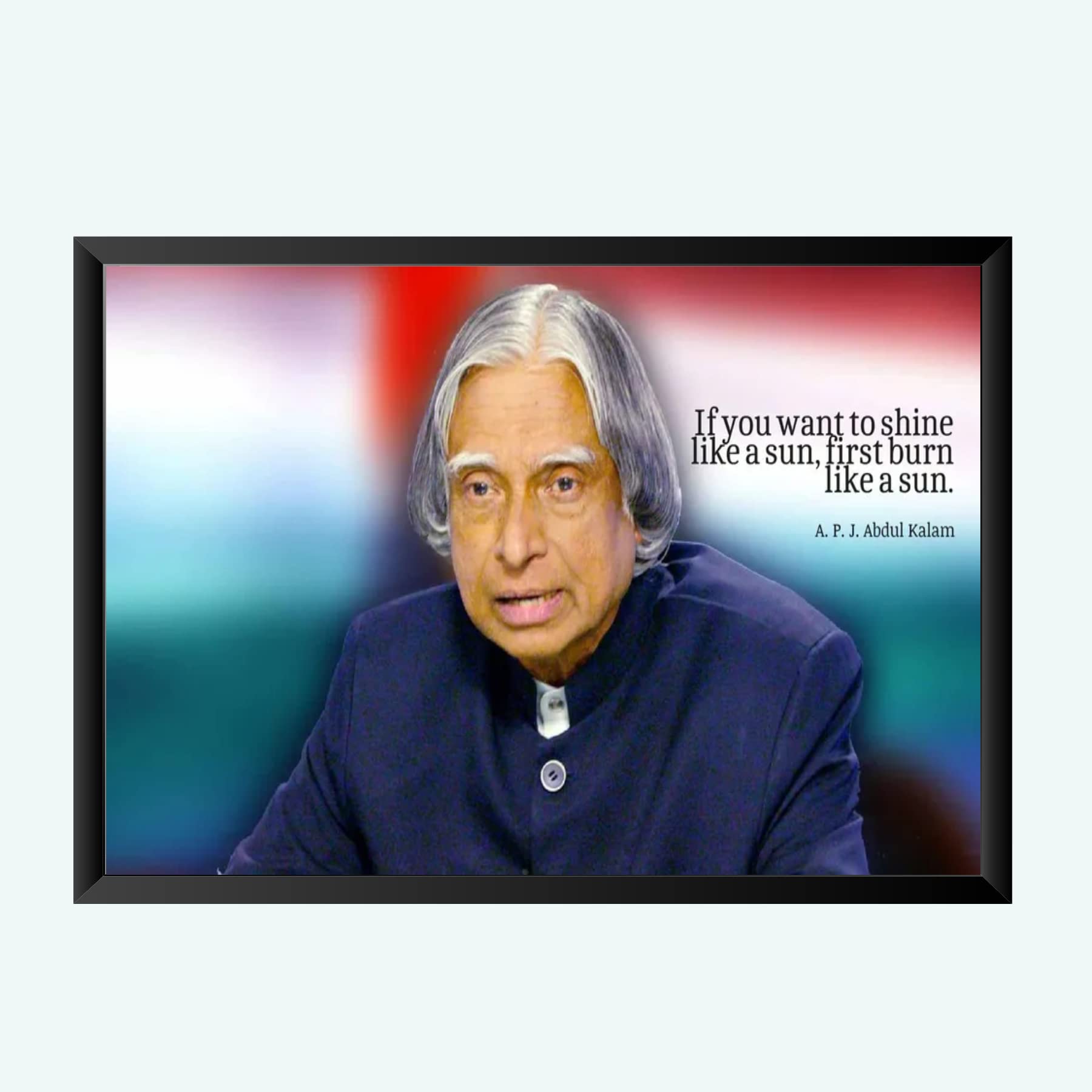 NOKKES A.P.J Abdul Kalam Wall Photo Frame For India Love And Wall Decoration Wall Photo Frame Size 8X12 Inch_A8pp