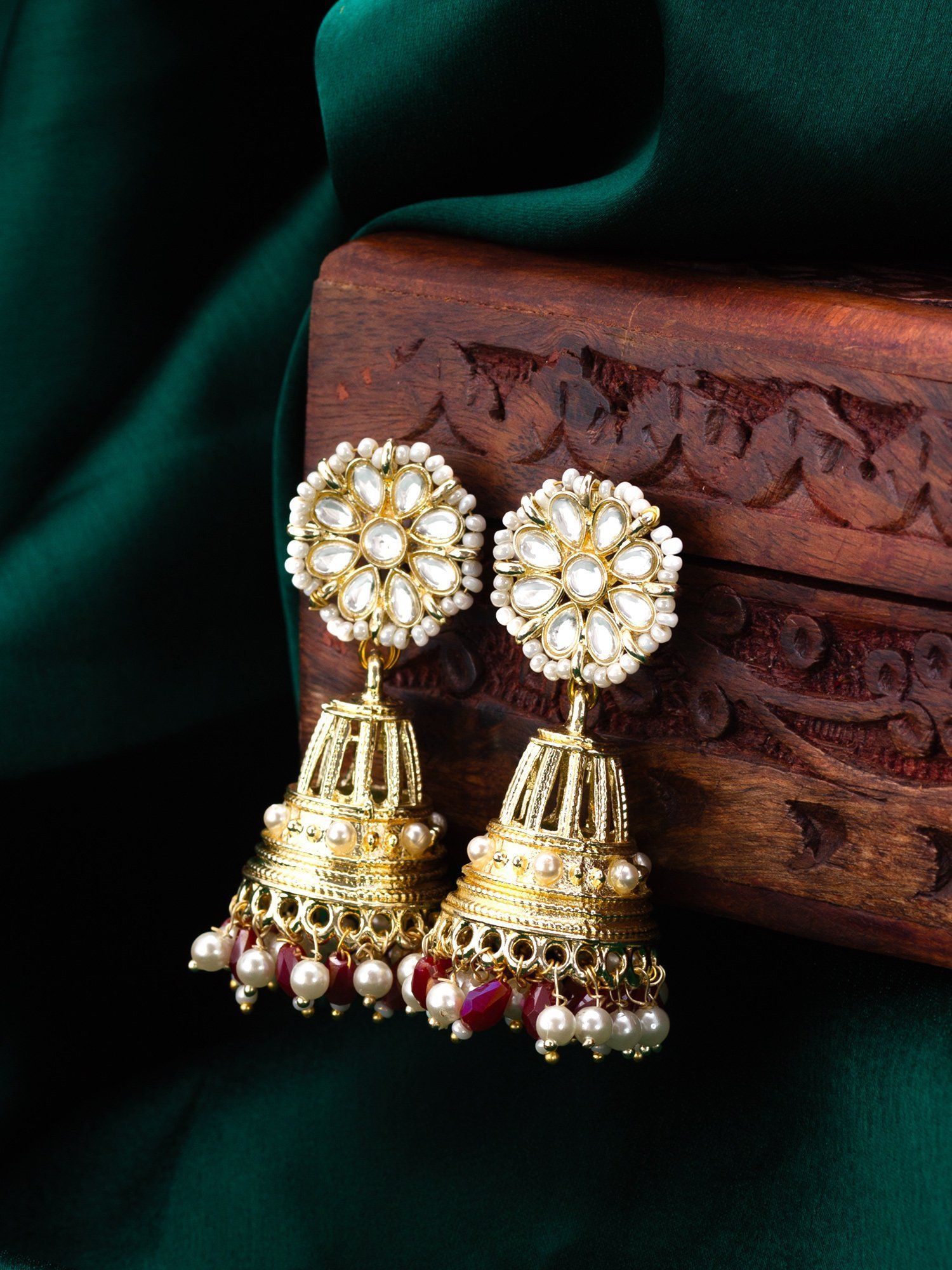 Morison Golden Cluster Earrings A Radiant Array of Elegance