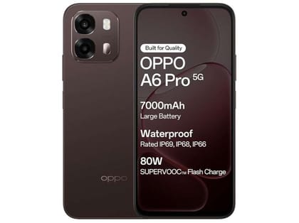Oppo A6 Pro 5G Smartphone, 8GB RAM, 256GB Storage, Elegant Design - Cappuccino Brown Oppo A6 Pro 5G Smartphone, 8GB RAM, 256GB Storage, Elegant Design - Cappuccino Brown