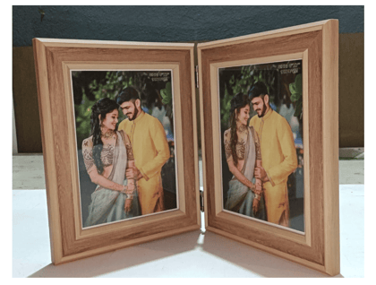 NOKKES Double 5X7 inch Wood Photo Frame Instagram Hinged Picture Frames with Glass Front Fit for Stands Vertically on Desk Table Top or Wall Hanging (Window 5x7 Or 5X7 Picture) (Style 1) NOKKES Double 5X7 inch Wood Photo Frame Instagram Hinged Picture Frames with Glass Front Fit for Stands Vertically on Desk Table Top or Wall Hanging (Window 5x7 Or 5X7 Picture) (Style 1)