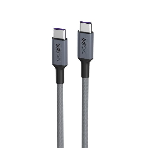 Walta Elite Real Plus Pro Type-C To Type-C Fast Charging Braided Cable Charges Upto 5 Amp- Grey