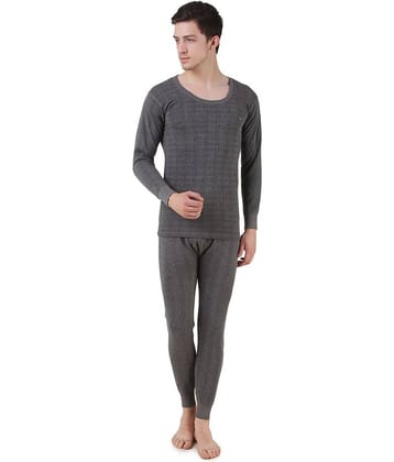 Hap Kings Pack of 1 Cotton Blend Thermal Sets For Men's ( Grey )