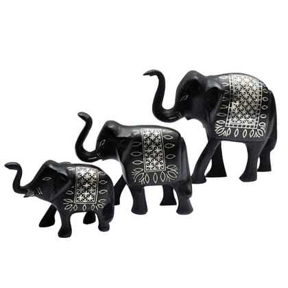Bidri Work Elephant Family Three Piece Set 1 (1TMTDCOKA08475) Bidri Work Elephant Family Three Piece Set 1 (1TMTDCOKA08475)