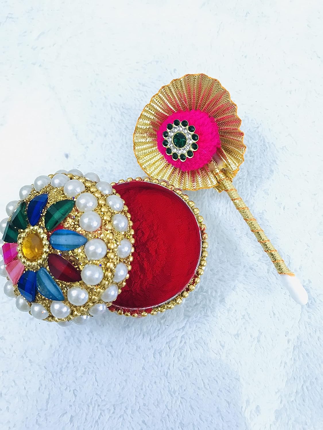 Sindoor Box with Tilak Stick | kumkum Dibbi | Multi-Purpose |Pack of 1