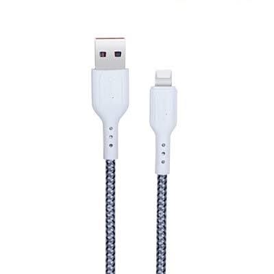 Champion USB to Lightning (iPhone) Data Sync & Fast Charging Cable Braided 1M for iPhone 14/13/12/12 PRO Max/12 Mini/11/11PRO/XS/Max (Grey)
