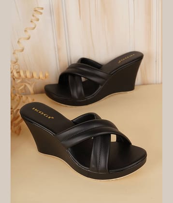 IKAGI Black Women's Slip On Heels