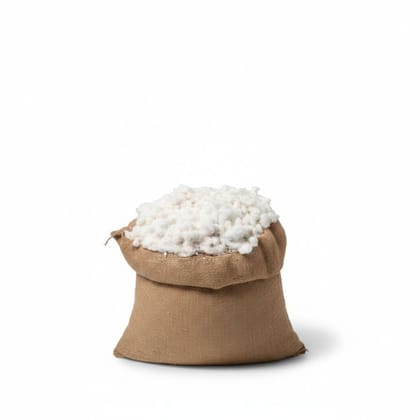 Raw Cotton in Jute Sack - 10 kg - One jute sack of raw cotton