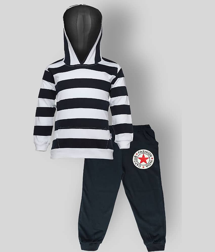 CATCUB Pack of 1 Baby Boys Cotton Blend Top & Trouser ( Black )