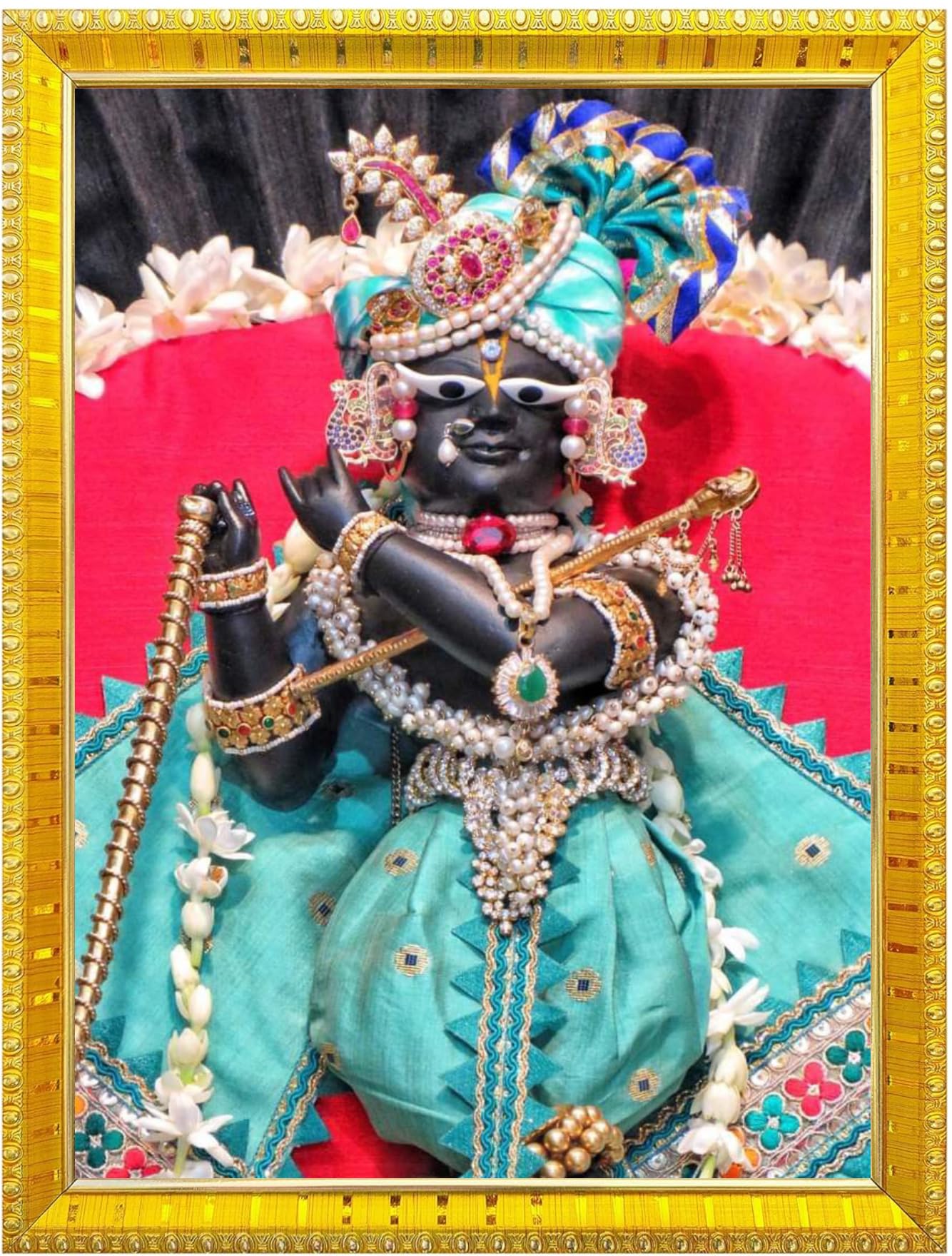 NOKKES Radha Raman Vrindavan Radha Raman Thakur Ji Photo Frames Religious Photo frame 5X7 Inch Photo Frame_QWW52