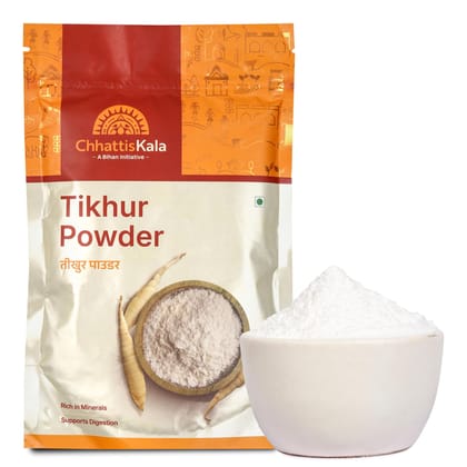 Chhattiskala A Bihan Initiative Pure Natural Tikhur Powder 200g Arrowroot Powder for Healthy Drinks and Desserts Gluten Free Traditional Herbal Product