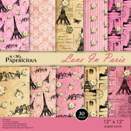 Papericious 12Ã—12 Premium Paper Pack â€“ Love in Paris