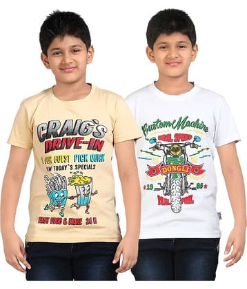 Dongli Pack of 3 Boys Cotton T-Shirt ( Multi Color )