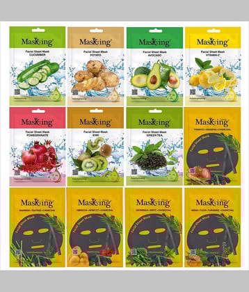 Masking - Radiant Glow Sheet Mask for All Skin Type ( Pack of 12 )