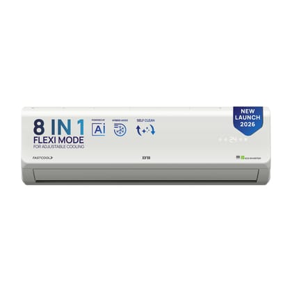 IFB 1 Ton 3 Star,New star rated, AI Powered Inverter Split AC,Hybrid Mode, 8in1 Flexi Mode, Heavy Duty Compressor, Long Air Throw, Self Clean, Dual Gold Fins, 100% Copper, CI133SL11RGM3, white IFB 1 Ton 3 Star,New star rated, AI Powered Inverter Split AC