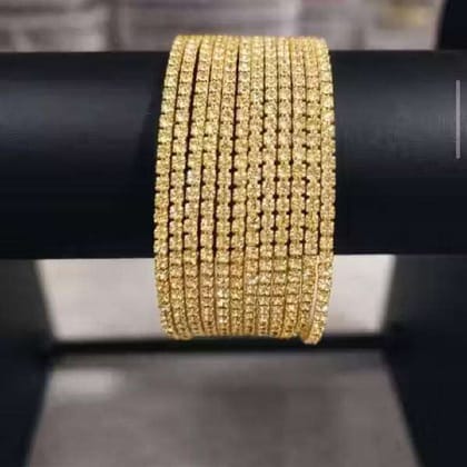 Golden Metal Stone Bangle Lightweight size 2-8
