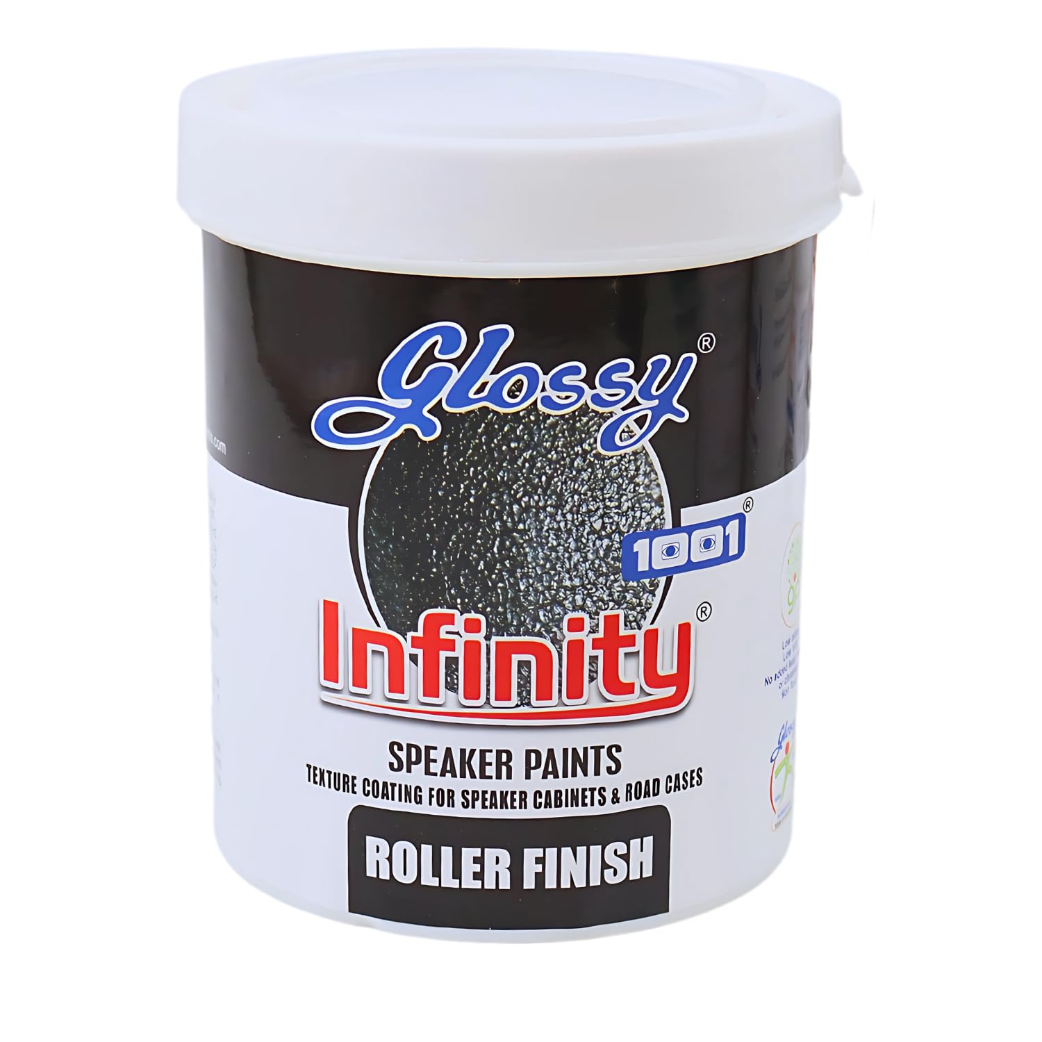 1001 Glossy Infinity Speaker Paint | Texture Coating for Speaker Cabinets and Road Cases | Roller Finish | Fast Drying | Scratch-Resistant Layer | Water-Based | Non-Toxic | Odour-Free