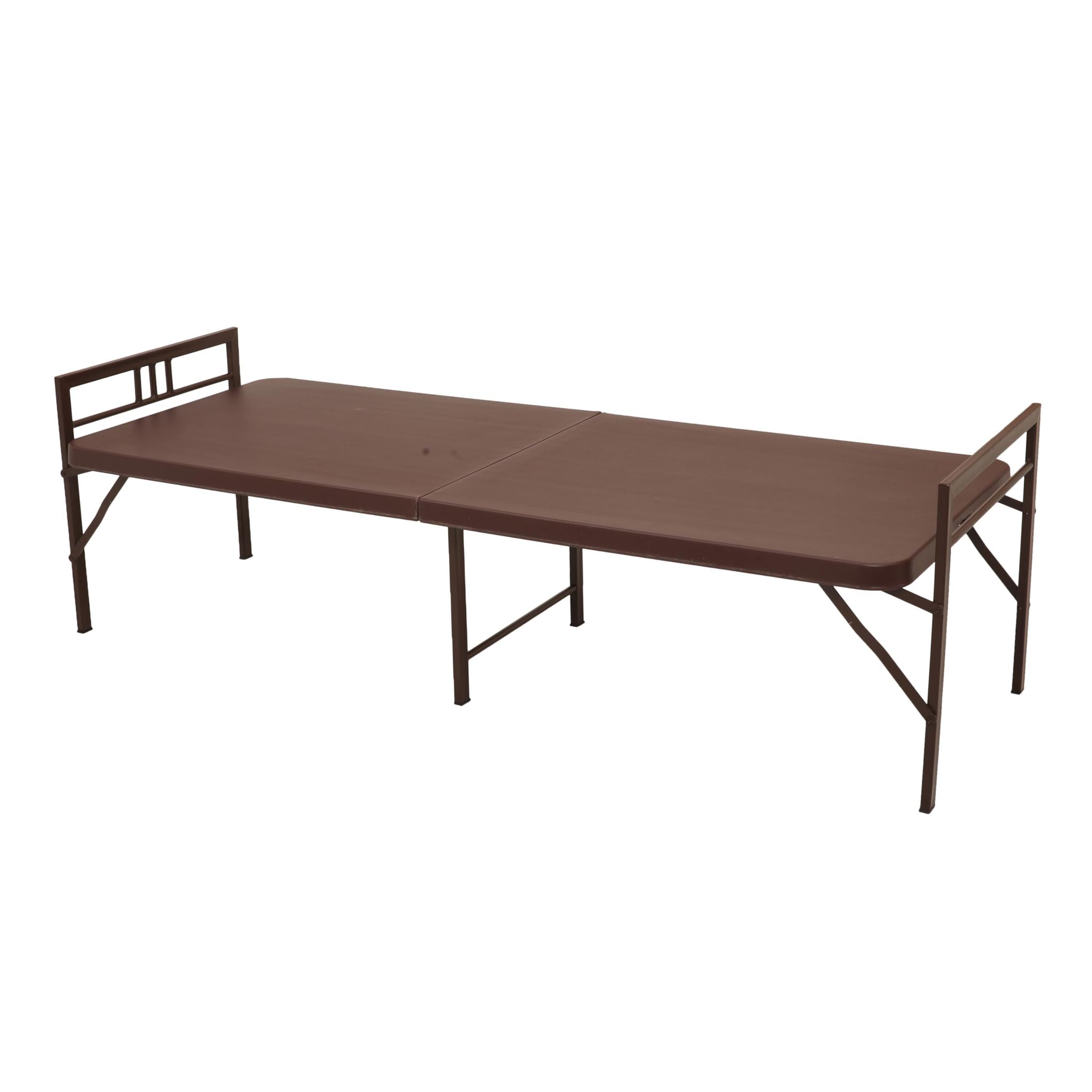 Supreme Furniture Bed Folding Bed with Strong Metal Frame & Comfortable Surface | Portable Single Bed for Home, Hostel, Guest Room & Dorm | 6 x 2.5ft (Globus Brown)