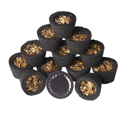 Delhi Deals Hub Sambrani Dhoop Cups for Pooja Sandalwood Fragrance Natural Ingredients Pack of 1 (12 Pieces)