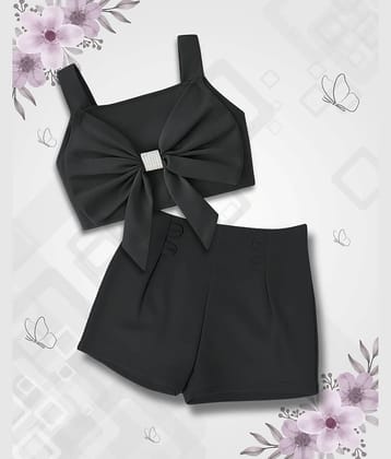 Addyvero Pack of 1 Girls Polyester T-shirt & Shorts ( Black )