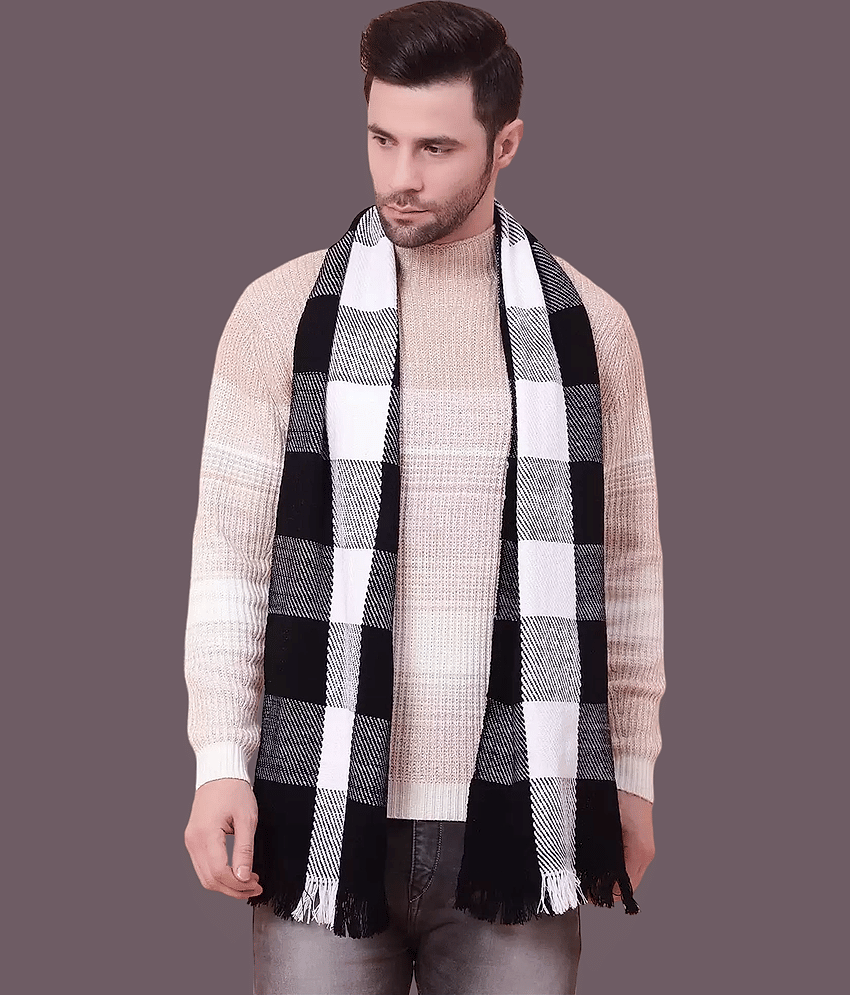 Paryag Black Woolen Men's Scarves ( Pack of 1 )