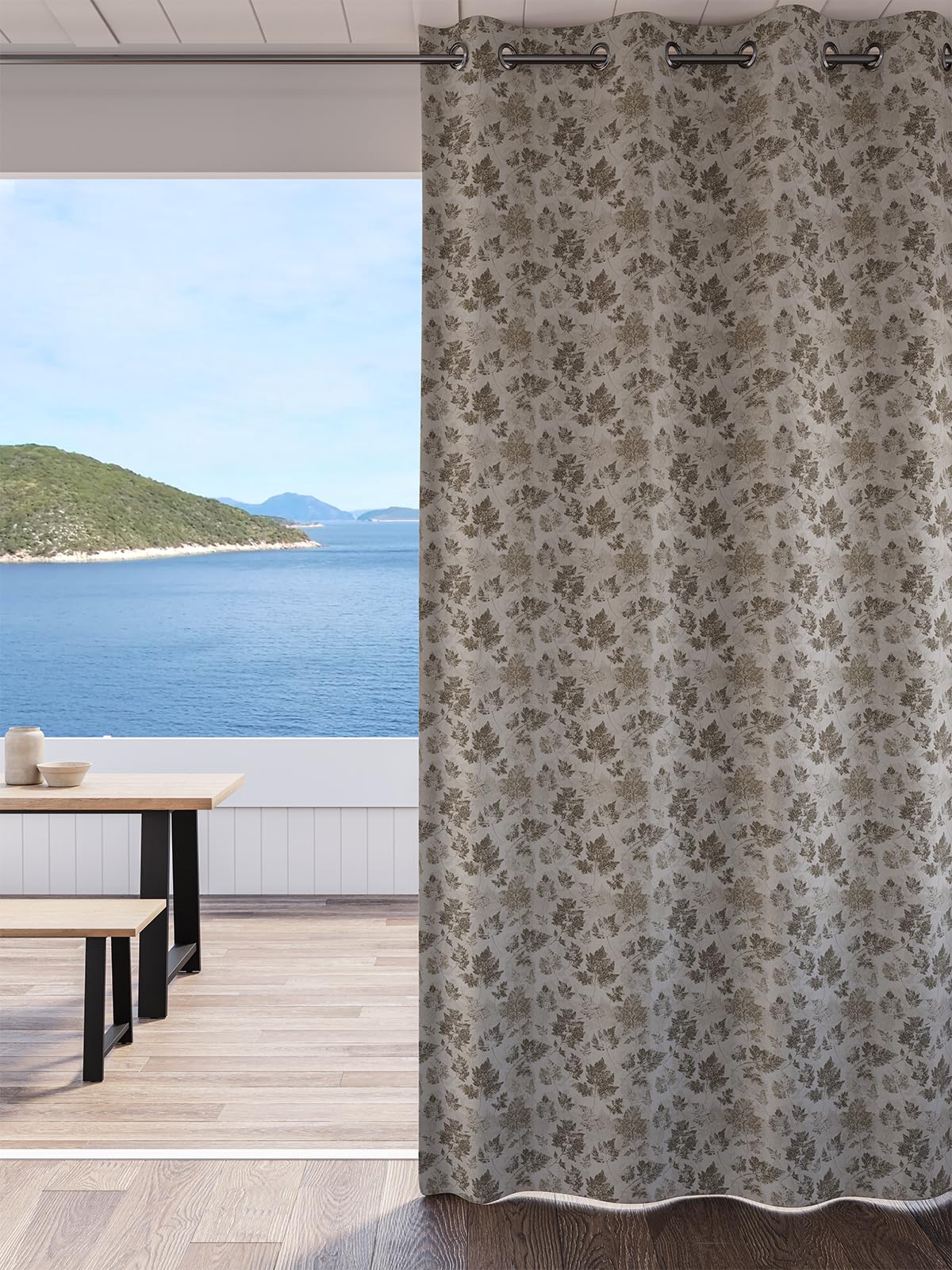 DDECOR - 100% PolyesterJacquard And Woven PatternLarge Door 9 Ft|135 CM X 270 CM| - Grey