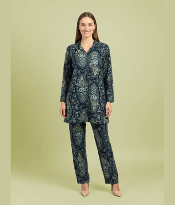 LYRA Women Printed Shirt With Trousers Co-Ord Set ( Multicolor 2 )