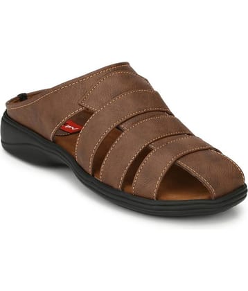 Fashion Victim Brown Faux Leather Sandals