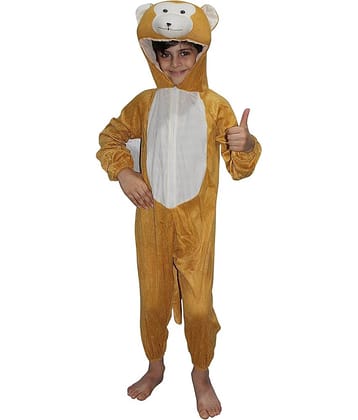 Kaku Fancy Dresses Monkey Wild Animal Costume -Brown, 5-6 Years, For Boys & Girls