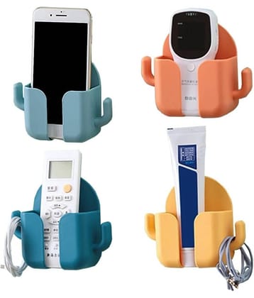GMPex 4 PC Wall Mount Key Remote Holder Mobile Charging Stand With 2 Hooks