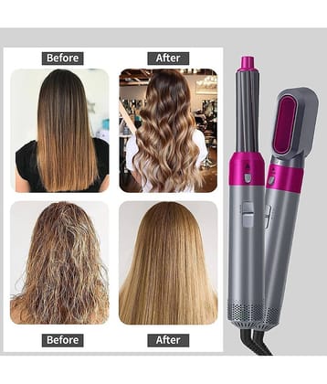 Gatih 5 IN 1 Hair Dryer Hair Styler Metal Polish Block Hot Air Blower Ion Hair Curler Curling Styling 1 no.s