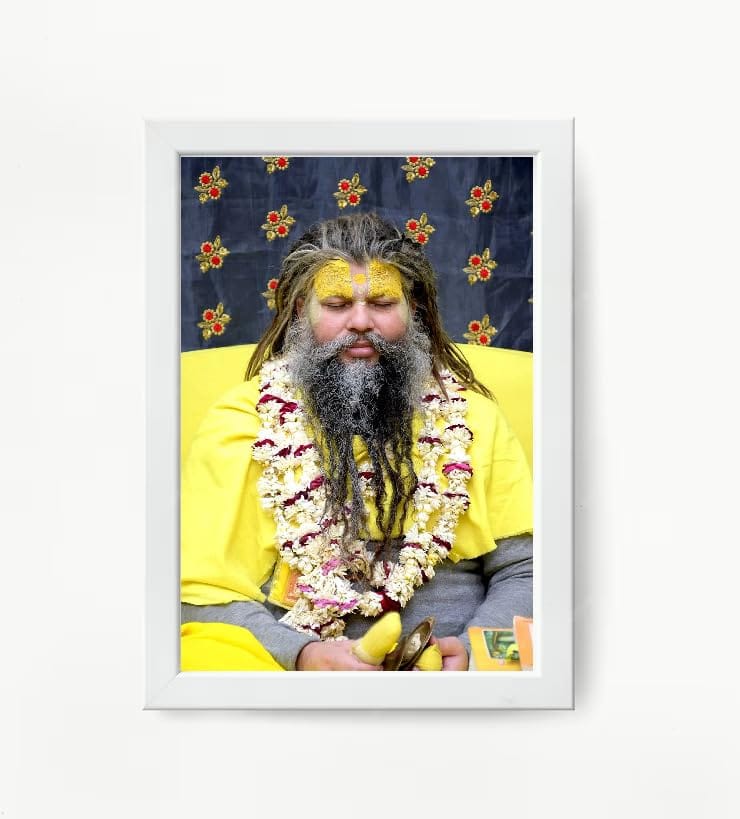 NOKKES Premanand Ji Maharaj White Religious Photo frame 5X7 Inch Photo Frame_WEW59