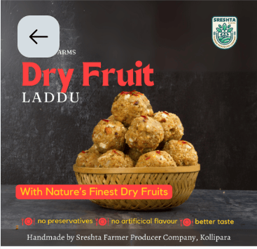 Sreshta Farms Handmade Dry Fruit Laddu with Jaggery & Ghee