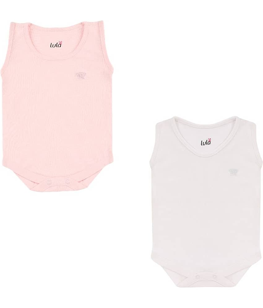 LULA Pack of 3 Unisex for Baby 100% Cotton Bodysuit ( Multi Color )