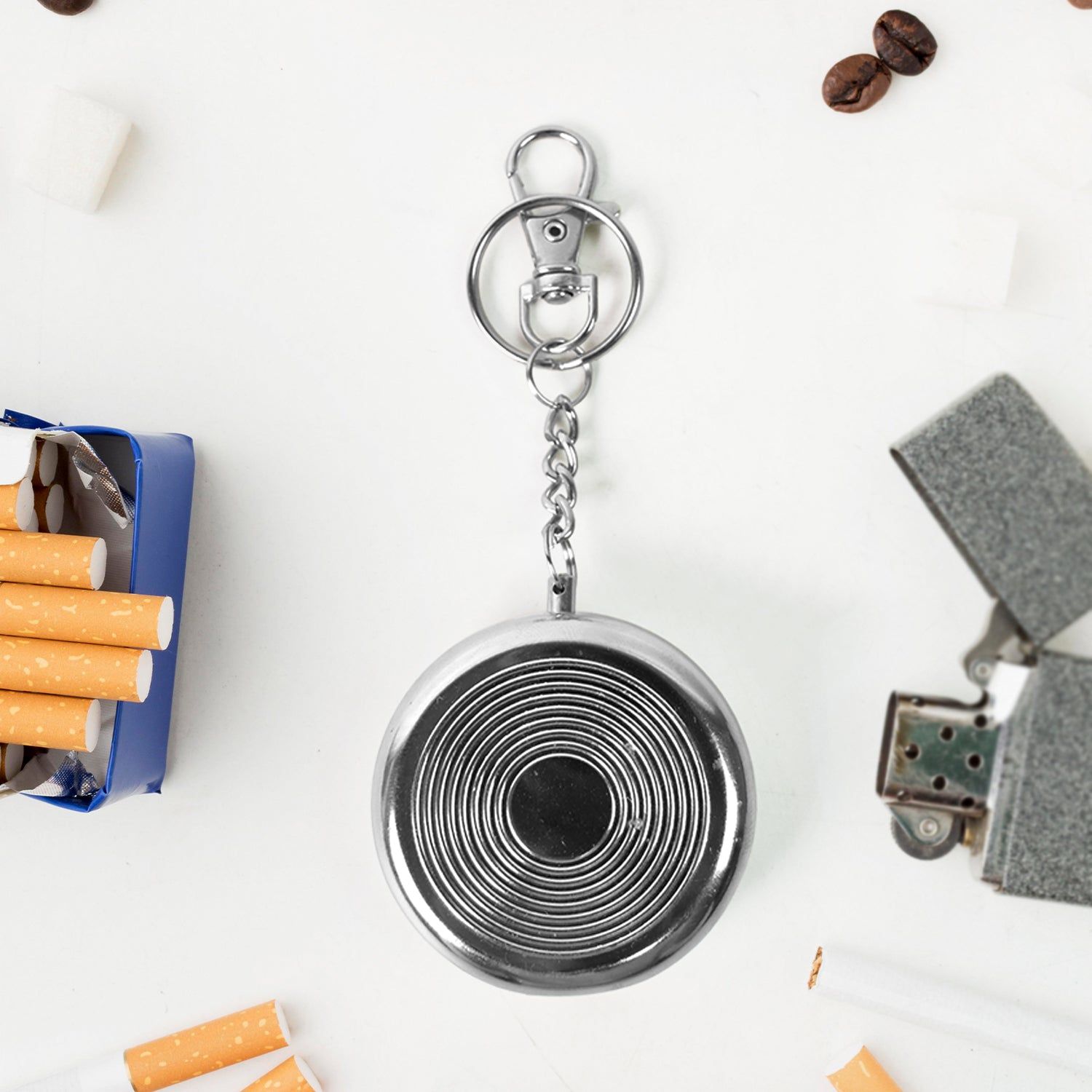 Mini Pocket SS Ashtray with keyring (1pc)