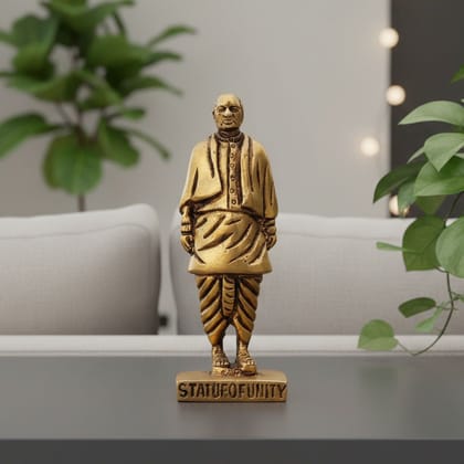 Brass Statue Of Unity Decorative Showpiece | Premium Indian Monument Decor, Height : 3.5 Inch (BSMAS1023 A)