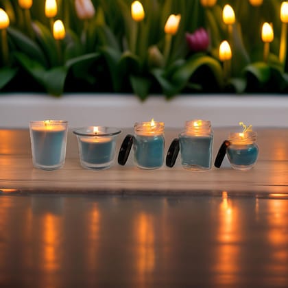 SS Enterprise Organic SOYA Wax Candles for Home Decor, Diwali, Valentine's Day, 44 Hours Burn Time, Set of 5, Stainless Steel Jars SS Enterprise Organic SOYA Wax Candles for Home Decor, Diwali, Valentine's Day, 44 Hours Burn Time, Set of 5, Stainless Steel Jars