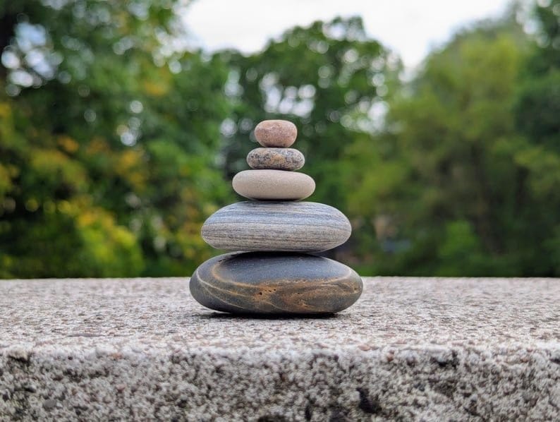Zen Stones, Calm Room Decor, Wabi-sabi Style, Stacked Rocks, Comfort Gift