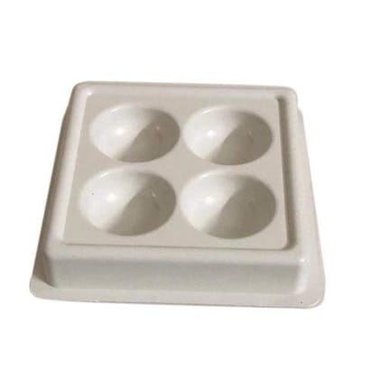 Elecsera Facial Cosmetic 4 Cups Tool Tray Plastic Washable For Salon Tray