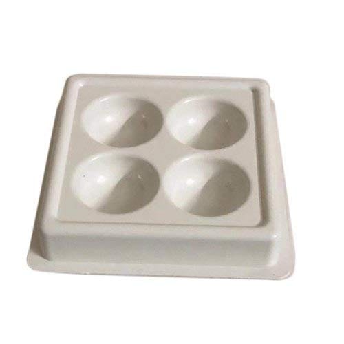 Elecsera Facial Cosmetic 4 Cups Tool Tray Plastic Washable For Salon Tray