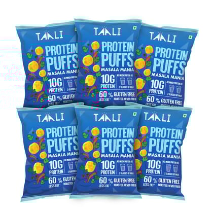 Taali Protein Puffs With Masala Mania, 60 gm Each - Pack of 6