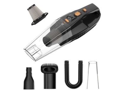 Portronics Mopcop Rechargeable Handheld Vacuum Cleaner for Home & Car, Washable HEPA Filter, Multi-Function Nozzles, Deep Cleaning, Cordless, Dry Vacuum, for Home Appliances (Black) Portronics Mopcop Rechargeable Handheld Vacuum Cleaner for Home & Car, Washable HEPA Filter, Multi-Function Nozzles, Deep Cleaning, Cordless, Dry Vacuum, for Home Appliances (Black)