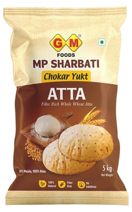 GM FOODS SHARBATI ATTMP Sharbati Wheat Atta 5kg PACK OF - 2 | Premium Sharbati Whole Wheat Flour | Soft & Fluffy Roti, Chapati & Paratha | Natural Wheat Flour for Daily UseA 5 KG GM FOODS SHARBATI ATTMP Sharbati Wheat Atta 5kg PACK OF - 2 | Premium Sharbati Whole Wheat Flour | Soft & Fluffy Roti, Chapati & Paratha | Natural Wheat Flour for Daily UseA 5 KG