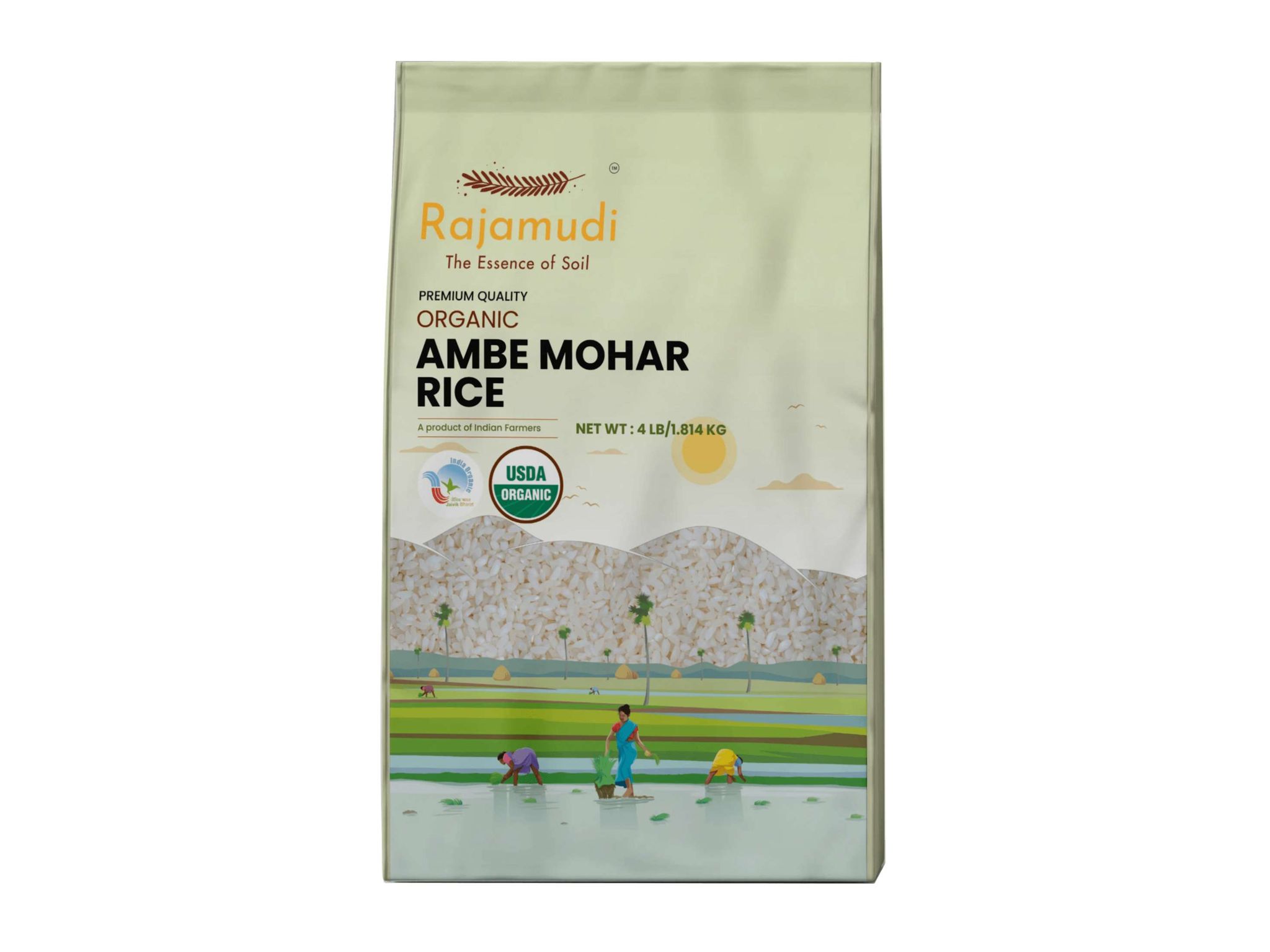 Rajamudi Organics Ambe Mohar Rice (White) - 500 Gram