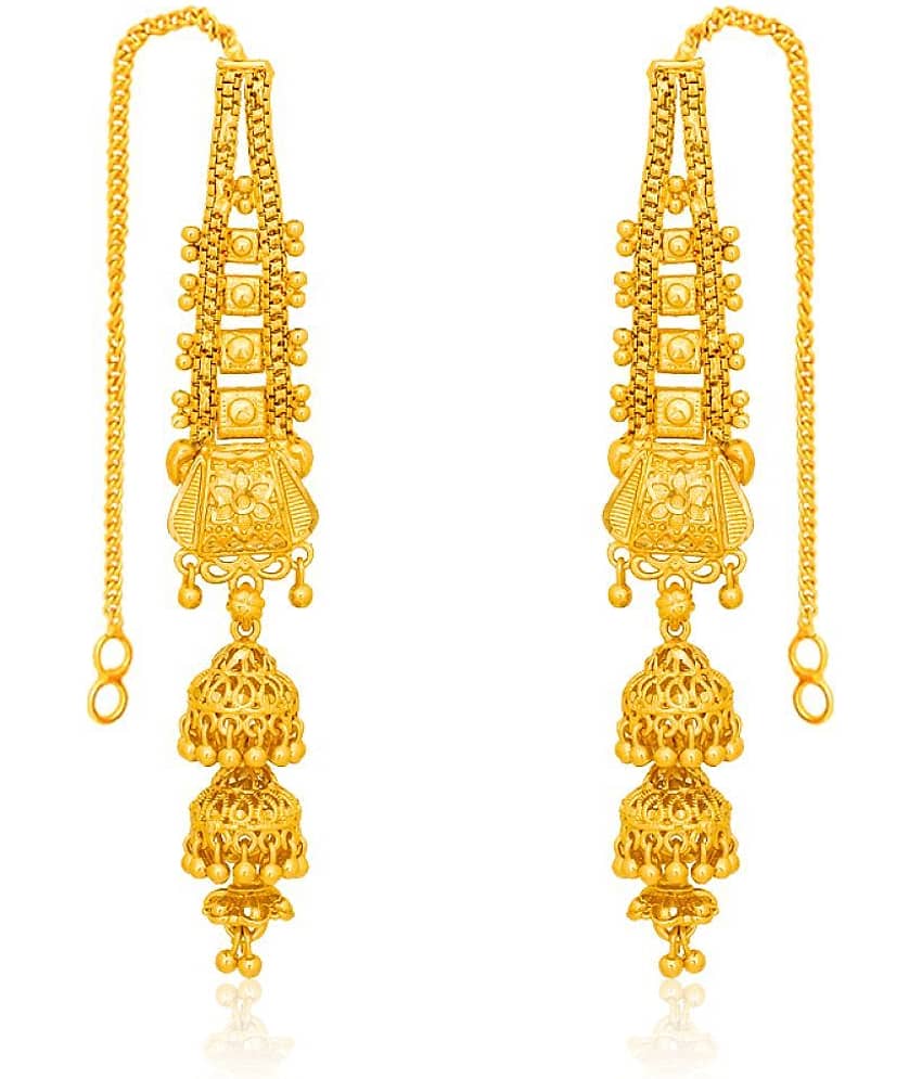 LUV FASHION Golden Ear Chain Earrings ( Pack of 1 )